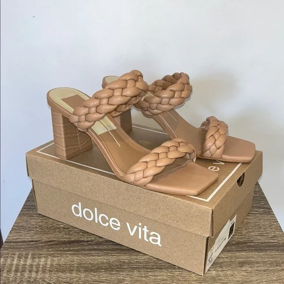 Dolce Vita Paily Braided Mule Heel in Blush - Picture 2 of 9